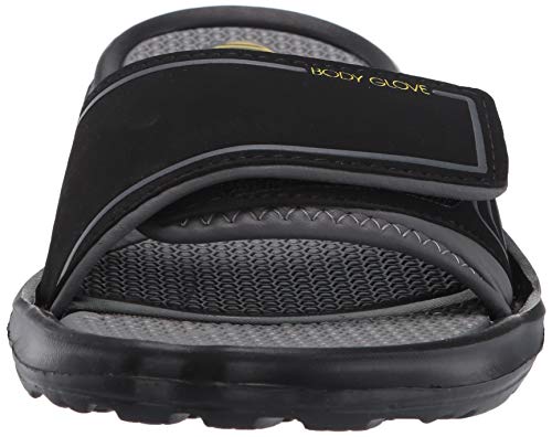 Body Glove Men's Dune Sandal,Black/Grey/Yellow,9 M Us #TOP1