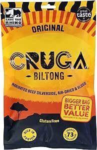 Cruga Biltong - Original - Marinated Beef Silverside, Air-Dried & Sliced - Gluten Free - 300g