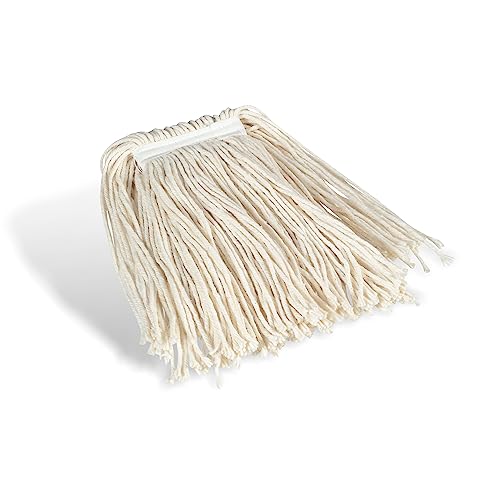 Image of Coastwide Professional Cut-End Wet Mop Head, #20, Cotton, White | 1 inch headband for facility wet mopping and floor cleaning.