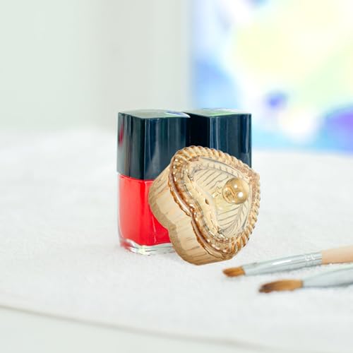 Contenedor para uñas de vidrio 2pcs color dorado claro miniatura 6