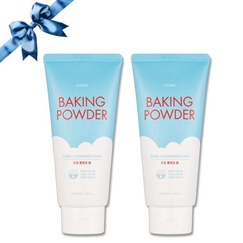 ETUDE Baking Powder Pore Cleansing Foam 1+1 Set, Face Wash for Deep Dead Cells, Micro Sized Baking Powder to Clean Deep Inside Poer, Soft and Creamy Bubble, Korean Skin Care (21.16 Ounce, 300g*2)