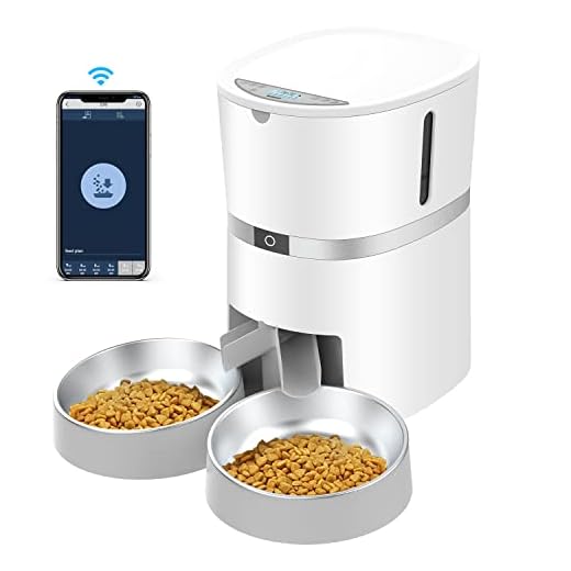 WellToBe Automatische Voerbakken voor Honden en Katten, Voerautomaat voor Katten en Kleine en Grote Honden met Dubbele Voerbak,6 maaltijden per dag, Spraakrecorder (WIFI 2.4G)
