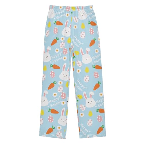 ZZXXB Bunny Chick Egg Happy Easter Boys Long Pants Soft Trousers Elastic Waist Kids Lounge Bottoms with Pockets S-XL