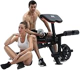 Banco de pesas Banco de pesas Banco de entrenamiento de fuerza ajustable Banco con mancuernas Equipo de fitness profesional Tablero de abdominales en el...
