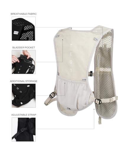 Image of TEGO Pacer Trail Hydration Kit | Running Hydration Vest with 500ml Soft Flask & 2L Hydration Bladder | 2.5L Capacity | Trail Running, Hiking, Marathon & Long Distance Running