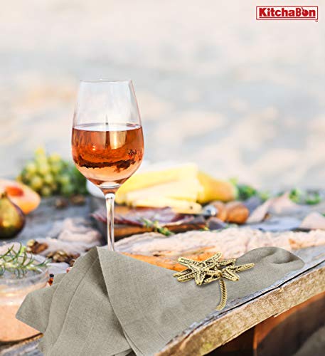 KitchaBon Gold Napkin Rings Set of 6, Table Setting Centerpiece Decor Napkins Ring Holders, Napkin Ring Packs for Family Holiday Dinner, Fancy Banquet & Wedding Decorations for Reception- Starfish - Image 9