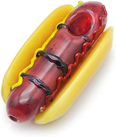 4 Inch Handmade Newest Hot Dog Style Red Tube Pipe