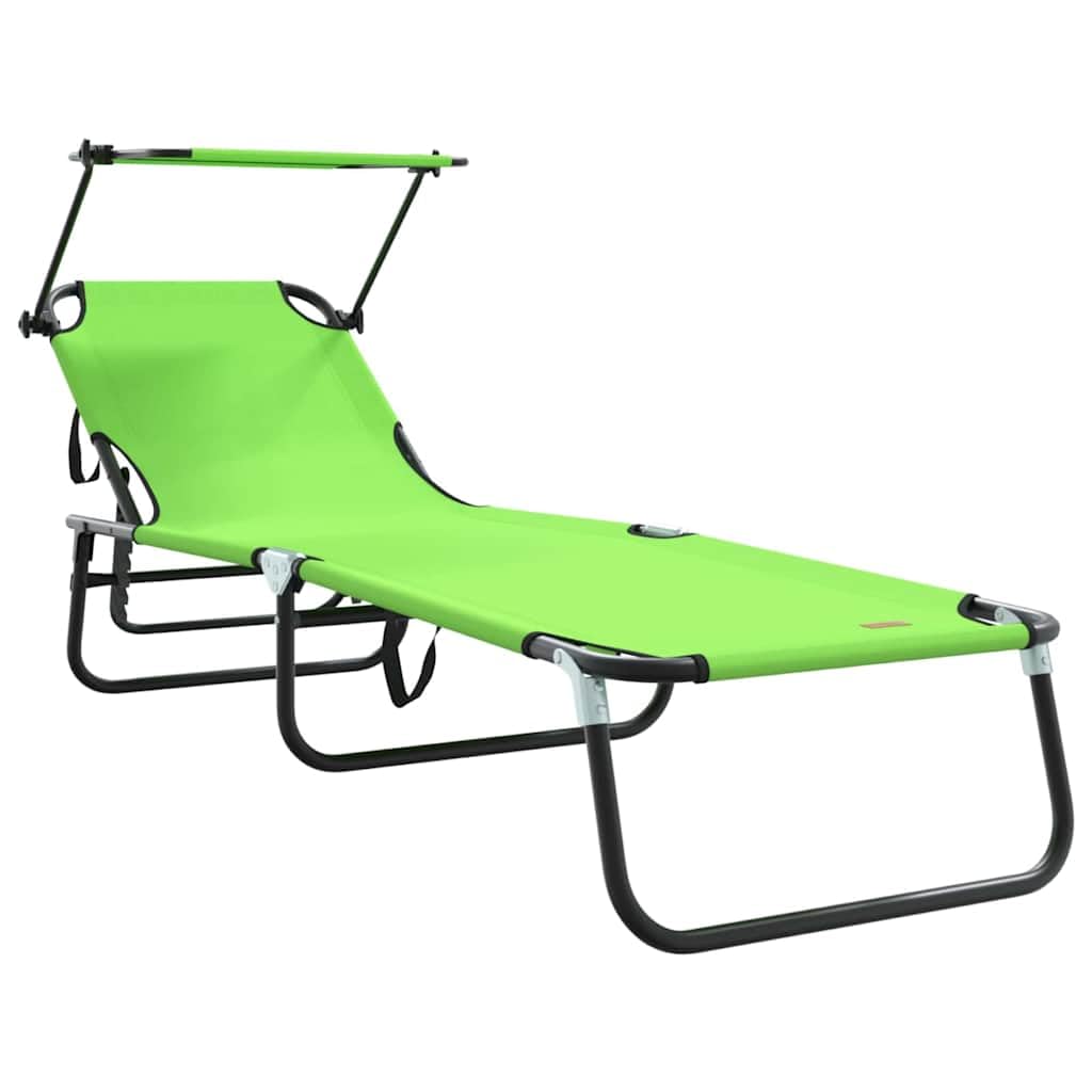 Klappbare Sonnenliege 2er Set, Gartenliege mit Verstellbarer Rückenlehne, Campingliege für Outdoor, Terrasse & Garten, aus Oxford-Gewebe, Grün, 190 x 57 x 81 cm