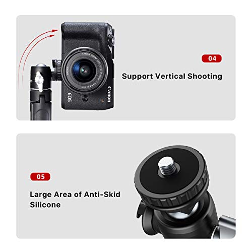 ULANZI U-Vlog Compact Camera Vlog Tripod Set, Mini Ball Head Hot Shoe Adapter w Cold Shoe Mic Light Stand Lightweight Handle Grip for Gopro/DJI Osmo Action/Pocket/Sony/Canon/Nikon DSLR Camera