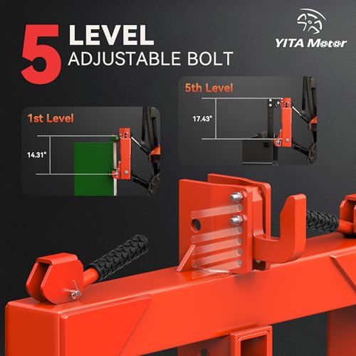 Image of YITAMOTOR 3 Point Quick Hitch with Upgrade Versatile Adapter & 2 inch Receiver for Category 1 Tractors, 3000 lbs 3-Pt Trailer Hitch Attachment with 5 Level Adjustable Bolt (Orange)