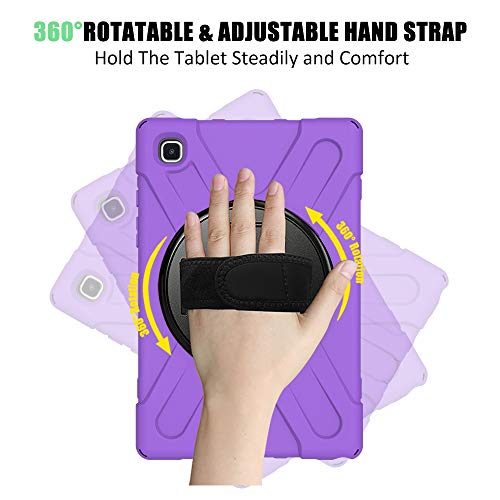 Zenrich Galaxy Tab A7 10.4'' Case With Screen Protector 2022/2020, Zenrich Samsung Tab A7 Heavy Duty Shockproof Case With Kickstand Hand Strap And Shoulder Strap For Sm-T500/T505/T507/T509,Purple #TOP1