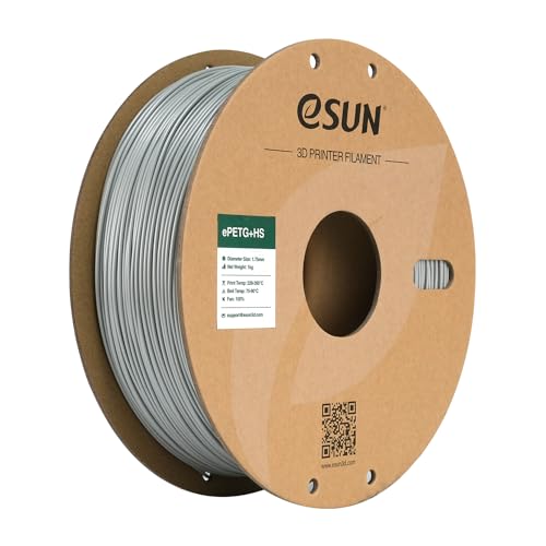 Image of eSUN High Speed Upgraded PETG Filament 1.75mm, High Toughness 3D Printer Filament Speedy PETG for Fast Printing, 1KG Spool (2.2 LBS) 3D Printing Filament for 3D Printers, Solid Silver