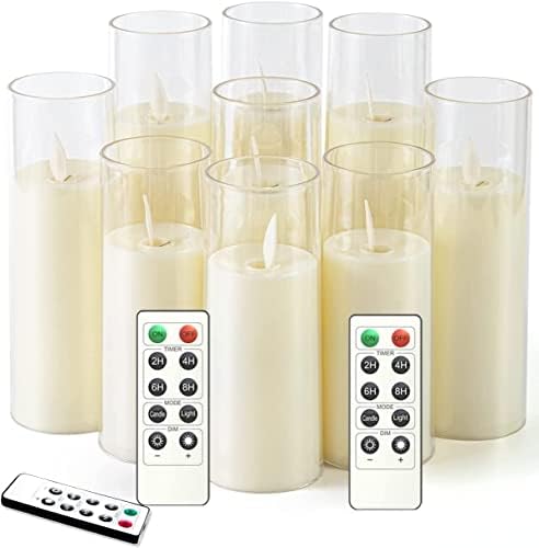 Pillars Remote Control LTETTES Flickering Flameless LED Candles | Battery Operated Acrylic ...