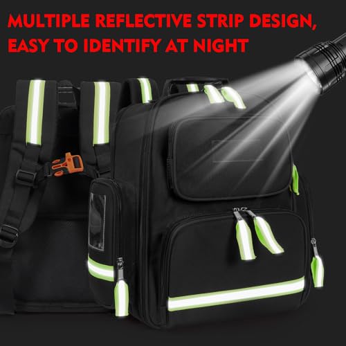 Image of Gatycallaty First Aid Backpack Emergency Medical Backpacks Empty Waterproof Survival Bags Trauma Bag for Nurses Home Car (Black)
