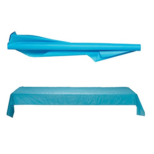 Amscan Caribbean Blue Plastic Table Roll - 40" x 100' (1 Pc.
