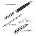 YUNCHUN 3PCS Liquid Gel Ink Rollerball Pens, Cool Medium Point Black Ink Pen with 3 Extra Refills, Fancy Metal Pen for Smooth Writing, Business Professional Pen for Work, Nice Journaling Pen, Black