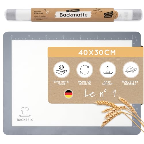 BackeFix Tapis de Cuisson réutilisable en Silicone Pas Besoin de Papier sulfurisé et ni de Graisse (40 x 30 cm)