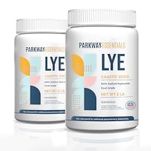 Sodium Hydroxide Pure Food Grade Lye, Caustic Soda 2 Pack 4 lbs, Drain Cleaner, Clog Removal, Baking, Soap Making