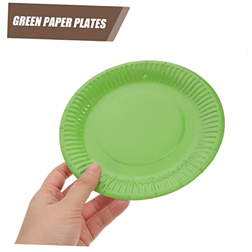 KICHOUSE 20 Peças Bandeja De Papel De 7 Polegadas Bolo De Papel Infantil Caixa Descartável Verde