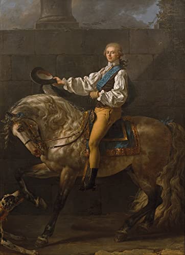 Toile Portrait équestre Stanisław Kostka Potocki par David pour habiller un grand mur vide
