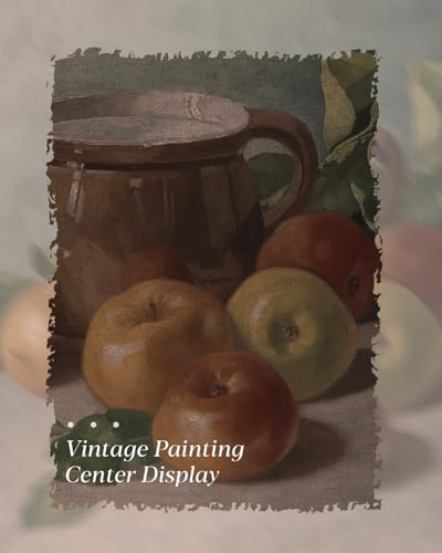 Image of HUARCEY Gold Framed Vintage Wall Art for Living Room, Harvest Apples Still Life Oil Painting Artwork Shelf Decor Abstract Wall Pictures Prints, Farmhouse Fruit Room Decor Bedroom Kitchen Bathroom