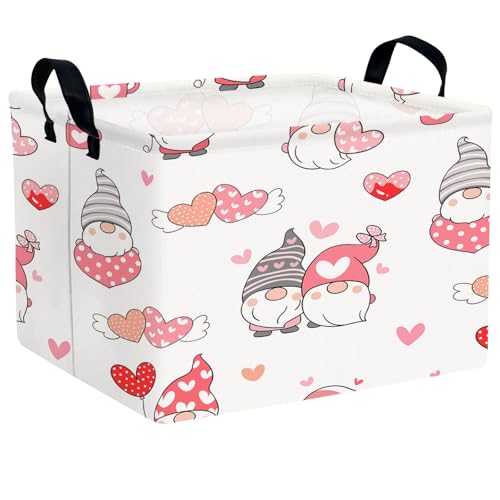 Image of Cute Heart Valentine's Day Basket Gifts Empty Storage Basket for Kid and Baby Room Decor (Dwarf Wings Love)