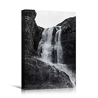 Canvas Wall Art Expressive Landscape Chic Dramatic Duotone Hallway Landscape Mountain Photography - 12x18 inches
