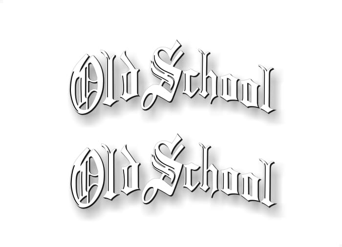 2 Old School White Print Vinyl 9