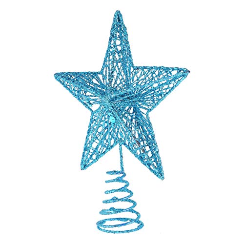 Kesyoo Chritmas Glitter Star Tree Topper Exquisite Iron Star Tree Topper Ornament Metal Christmas Tree Decor For Home Bar Xmas Tree Decor(Blue) #TOP1