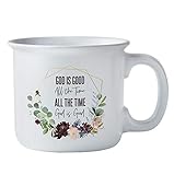 Autom Religious Coffee Mugs, God is Good All the Time Inspirational Cup, 13 Ounce