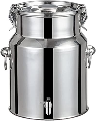 Genérico Bidón de Leche de Acero Inoxidable de 5 l, 9 l y 14 l. Bidones Resistentes para Transporte de Leche con Tapa sellada y Grifo. Cubeta para Vino, Cubo, Botella, Barril de Aceite, con