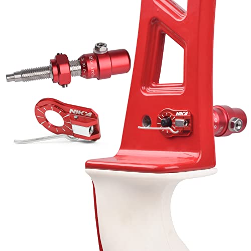 Piston de tir à l'arc en aluminium + jeu de repose-flèches magnétiques – Arcs incurvés, bouton pression vissable, support magnétique en métal pour main droite ou gauche, avec outil d'installation