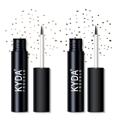KYDA 2PCS Liquid Freckle Makeup Pen,Water Resistant Faux Freckle, Natural Looking Buildable Long Lasting Faux Freckles,Soft Dot Sopt Pen Magic for All Skin Tones