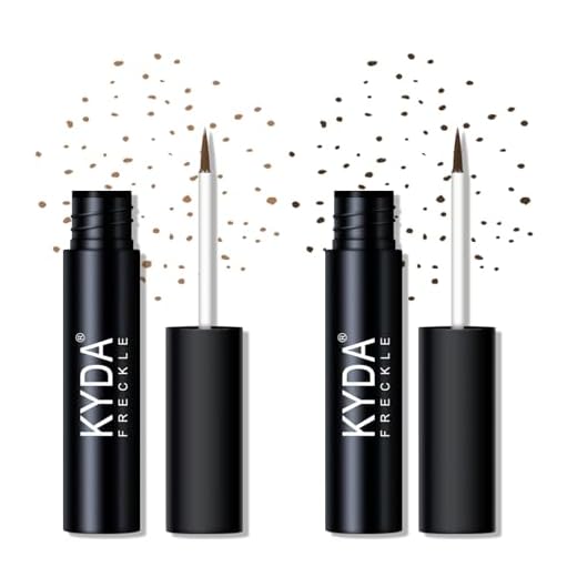 KYDA 2 Colors Liquid Freckle Pen, Natural Freckle Makeup Pen, Waterproof Longlasting Face Freckle Liquid Makeup, Soft Dot Sopt Pen Magic Freckle Color, by Ownest Beauty-Light Brown&Dark Brown