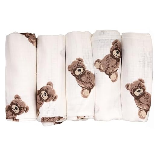 FENSILO Baby Mulltücher | Spucktücher | Mullwindeln - 5er Pack 70x80 cm für Baby und Neugeborene|Musselintücher für Jungen und Mädchen|Spucktücher aus Baumwolle|Abwischen|10018