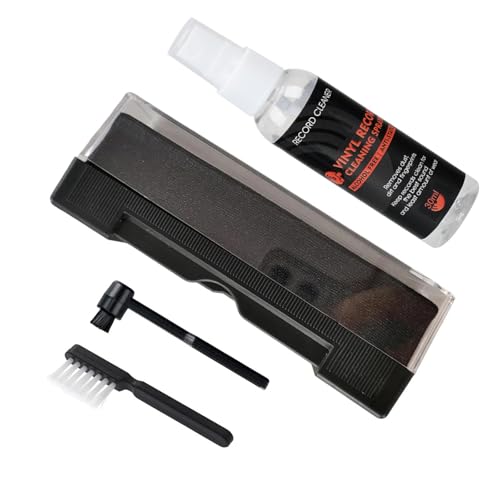 Zuoeay Set completo 4 in 1 per la pulizia dei vinili, include spazzola in microfibra per la pulizia del liquido, spazzola per giradischi, kit di pulizia