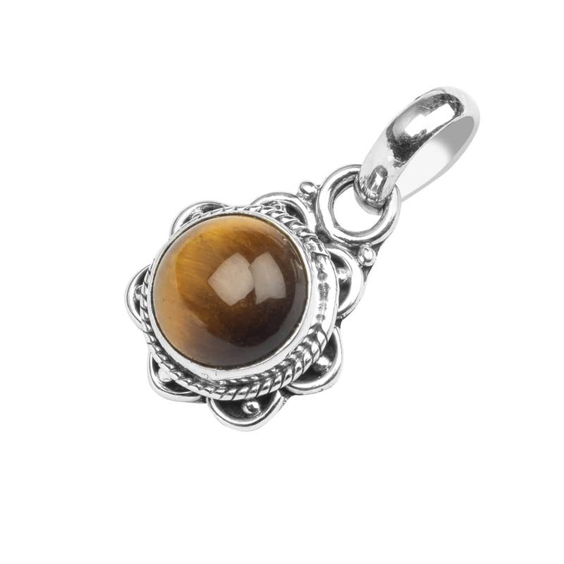 Miniatura 4 de Black Tourmaline Stone Pendant, 925 Sterling Silver Pendant Necklace For Women, Natural Gemstone handmade Pendant, round stone Pendant gift for her