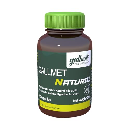 GALLMET Natural 90 Ox Bile 125mg Bile Salt Naturally Support After Gallstones Gallbladder Digestive Problems Fat Digestion - Ox Bile Capsules (90 Capsules)