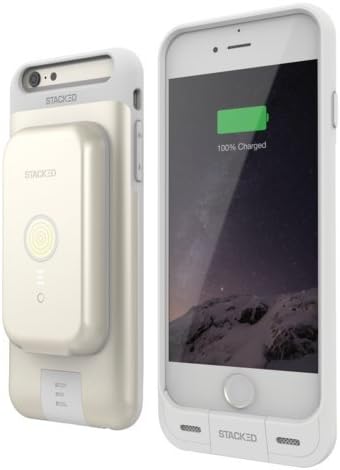 STACKED iPhone 6/6S Stack Pack (Gold) - Magnetic Wireless Charging Receiver Case, Removeable Battery Pack, Wall Charger
