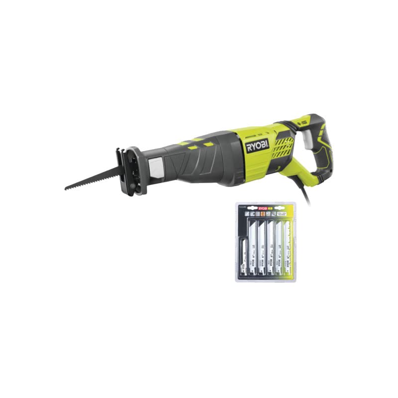 Confezione RYOBI Seghetto elettrico RRS1200-K - 1200W - set di 6 lame universali - legno e metallo - 100/152mm - RAK06RB