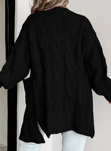 Eytino Plus Size Cardigans for Women Open Front Long Sleeves Lightweight Fall Sweaters with Pockets(1X-5X)2