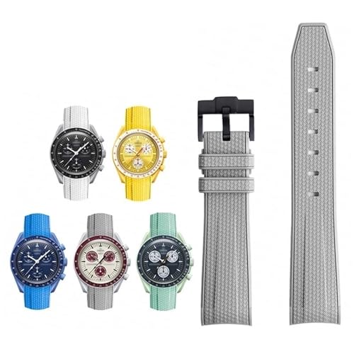 Bracelet Seamaster 300 caoutchouc rouge GUMMMY premium 20mm à bout incurvé pour montre homme - 2