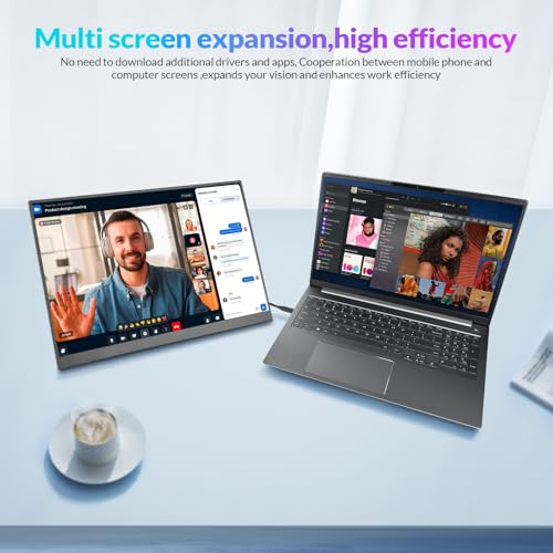Image of Rii Portable Monitor, 16 Inch 144Hz QHD 2.5K 2560X1600 100% sRGB, Ultra-Slim Lightweight External Display with Speaker, USB-C HDMI Second Screen for Laptop MacBook Xbox Switch PS4 /5, VESA Mountable