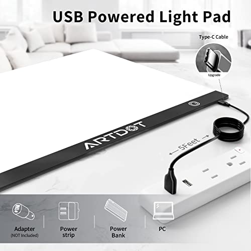 image for ARTDOT A3 LED Light Pad for Diamond Painting, USB Powered Light Board 