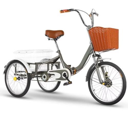 Triciclo Plegable con Canasta Trasera - Gris miniatura 1