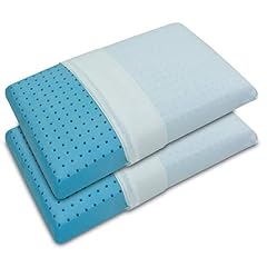 Baldiflex, Coppia di Cuscini in Memory Foam Modello Saponetta Premium Fresh, Guanciale Memory con Fori di Traspirazione, Contro Dolore Collo e cervicale, Ortopedico, rinfrescante