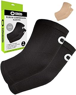 Elbow Brace Compression Sleeve (1 Pair) - Instant Arm Support Elbow Sleeves