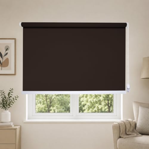 Image of 100% Blackout Roller Blind for Windows|Room Darkening & Privacy Protection Window Shade Blinds|Home, Bedroom, Living Room & Office|Dark Coffee, 2X4 Feet, Pack of 1