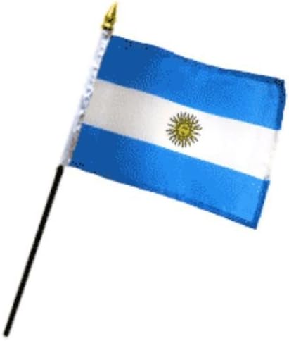 Wholesale Lot of 12 Argentina 4''x6'' Desk Table Stick Flag - Party Decorations Supplies For Parades - Prime Outside, Garden, Men Cave Decor Flag