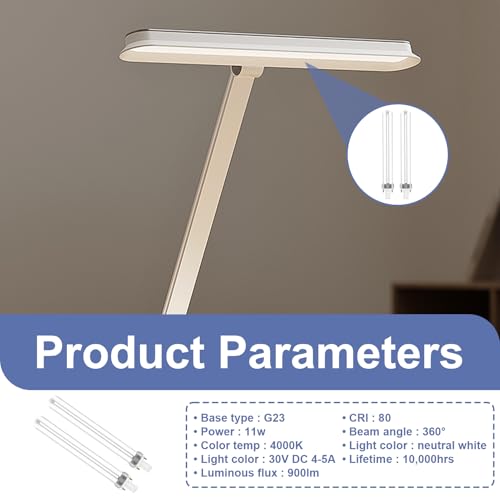 Cyiamku 2 Pcs G23 2 Pin 11W Lamp, G23 Bulb Compact Fluorescent CFL, Neutral White 4000K, Energy Saving, U Shape Tube, 360° Beam Angle, Non-Dimmable, Ideal for Living Room Bedroom Corridor Lighting - Image 4